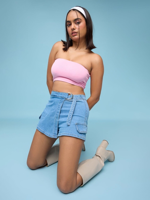 FREAKINS Women Pure Cotton High Low Mini Skort