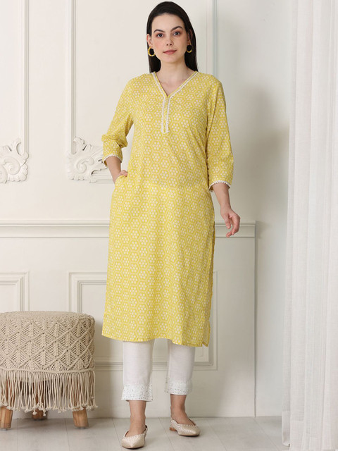 W Women Floral Flared Sleeves Republic Day Republic Day Kurta