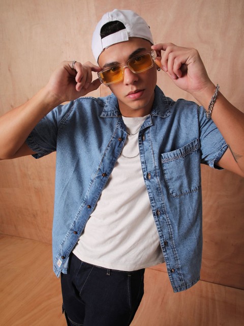 The Roadster Lifestyle Co Relaxed Fit Denim Casual Shirts - Image 7