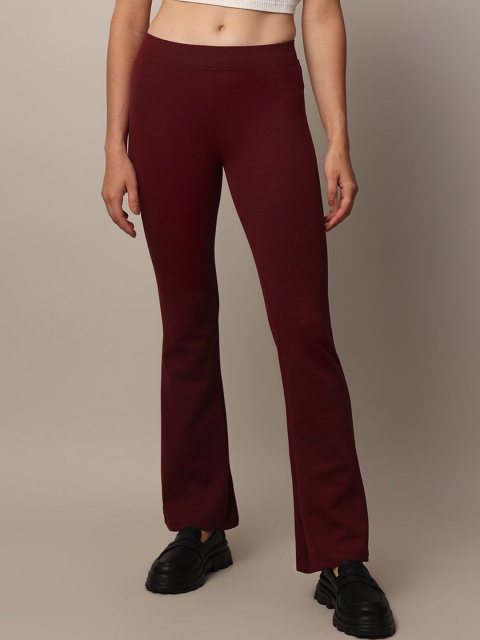 ONLY Women Solid Flared High-Rise Casual Trousers