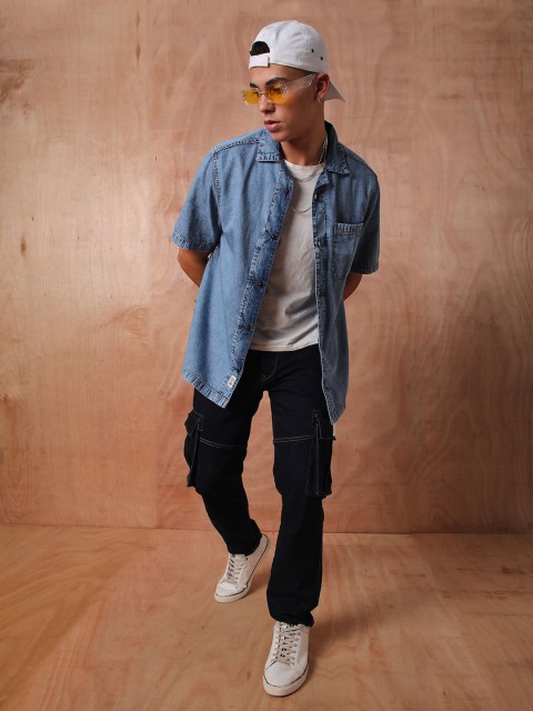 The Roadster Lifestyle Co Relaxed Fit Denim Casual Shirts - Image 6