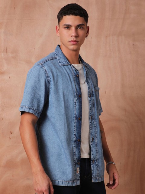 The Roadster Lifestyle Co Relaxed Fit Denim Casual Shirts - Image 3