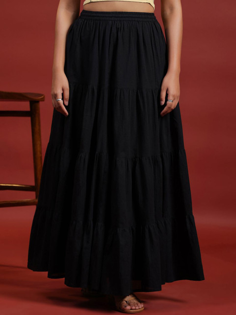 anayna Women Pure Cotton Flared Maxi Skirt - Image 5