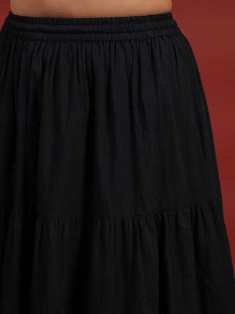 anayna Women Pure Cotton Flared Maxi Skirt - Image 6