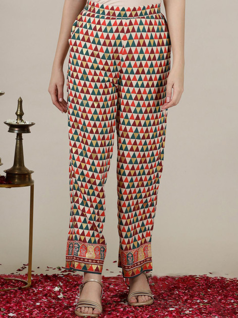 AURELIA Women Geometric Printed Ethnic Palazzos