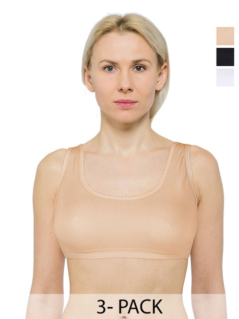 ComfyStyle Pack Of 3 Solid Full Coverage Sports Bra With All Day Comfort