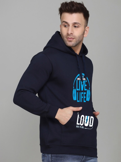 SLOWLORIS Men Typography Printed Hooded Sweatshirt - Image 3