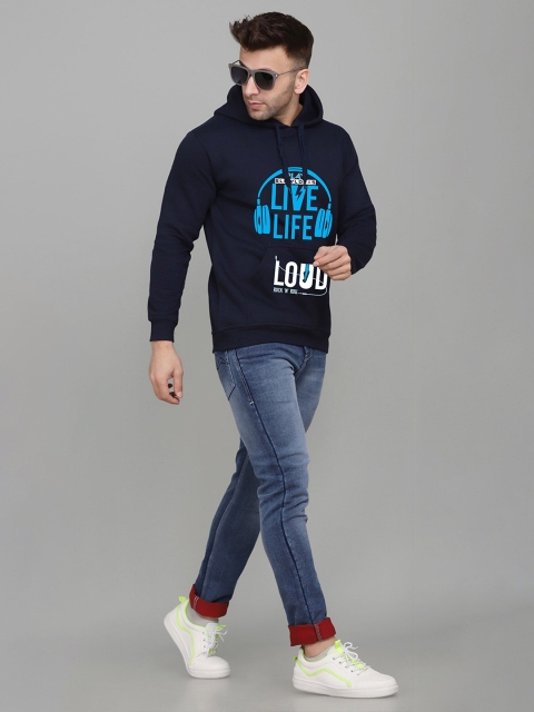 SLOWLORIS Men Typography Printed Hooded Sweatshirt - Image 6