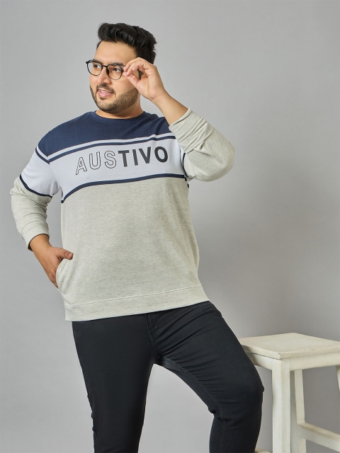AUSTIVO Men Plus Size Striped Sweatshirt - Image 7