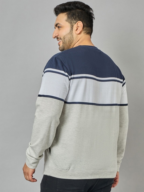 AUSTIVO Men Plus Size Striped Sweatshirt - Image 5