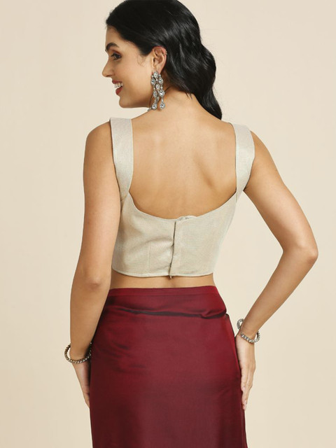 ASISA Solid Satin Saree With Blouse Piece - Image 7