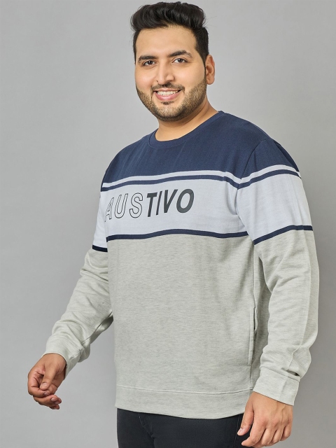 AUSTIVO Men Plus Size Striped Sweatshirt - Image 4