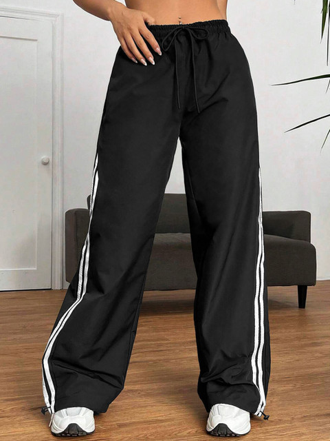 Stylecast X Slyck Women Striped Regular Fit Track Pant