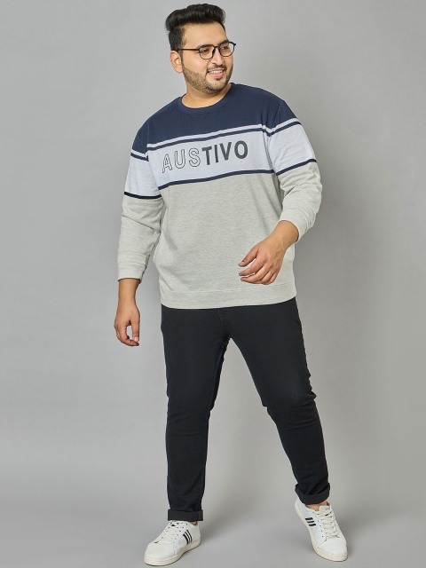 AUSTIVO Men Plus Size Striped Sweatshirt - Image 6
