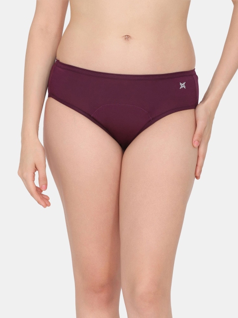 LAVOS Women Mid-Rise Ultra Period Briefs LW1003WINE-S