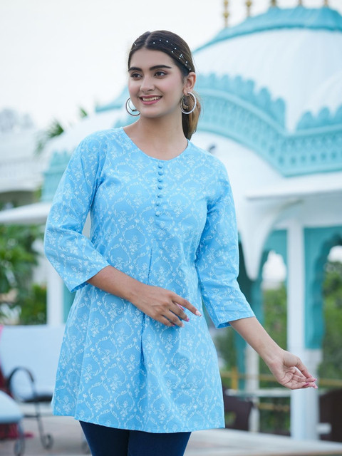 YASH GALLERY Floral Printed Pure Cotton Kurti