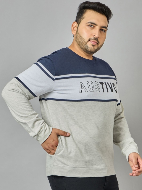 AUSTIVO Men Plus Size Striped Sweatshirt - Image 3