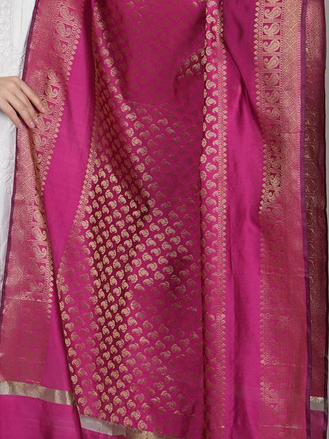 MUFFLY Woven Design Dupatta with Zari - Image 2