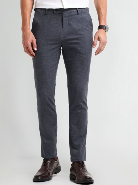 Arrow Men Checked Classic Slim Fit Trousers