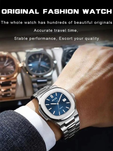 ALIX Unisex Brass Dial & Bracelet Style Straps Analogue Multi Function Watch AL3052 SBE - Image 7