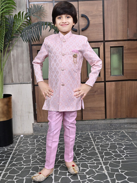 BT DEZINES Boys Embroidered Sherwani Set