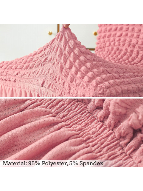 Cortina Pack Of 6 Bubble Textured Pink Chair Covers - Image 2