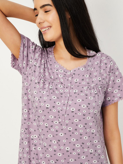 max Women Floral Printed Nightgown - Image 5
