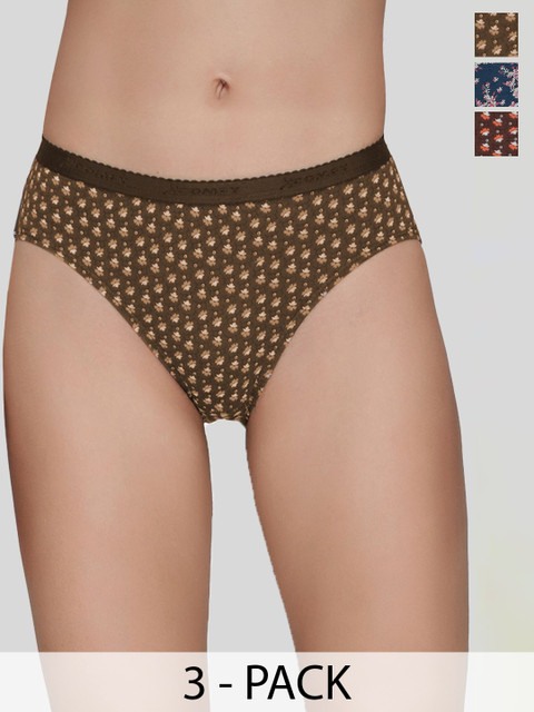 AMUL COMFY Pack Of 3 Pure Cotton Soft Light Weight Printed Panty AC-PRPANOE-LB-MA-NY-S-3