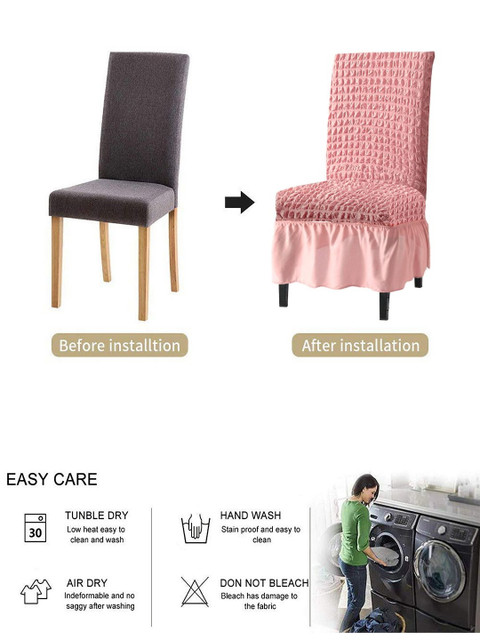 Cortina Pack Of 6 Bubble Textured Pink Chair Covers - Image 5