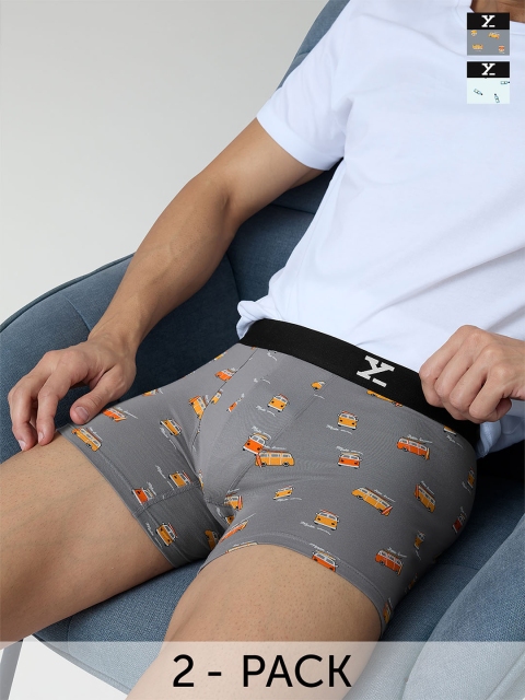XYXX Pack Of 2 Printed Surf Intellifresh Breathability Cotton Trunks XYTRNK2PCKN655