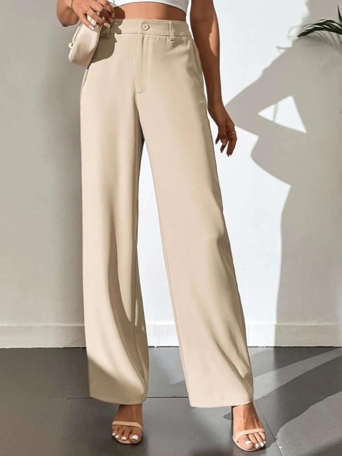 BROADSTAR Women Smart High-Rise Easy Wash Trousers