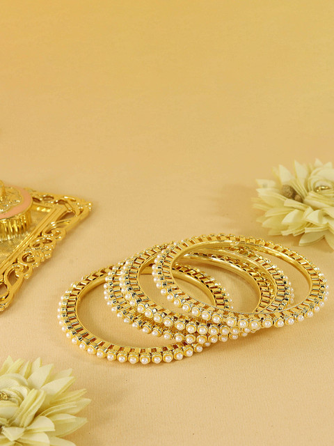 LAVAZZA Set Of 4 Gold-Plated Beaded Bangles