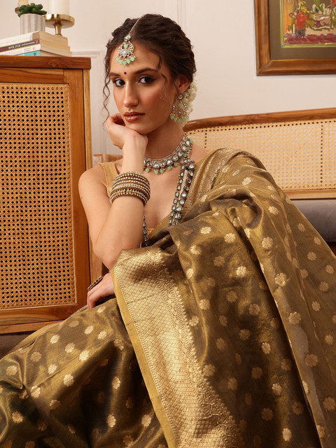 Silk Land Woven Design Zari Tissue Kanjeevaram Saree