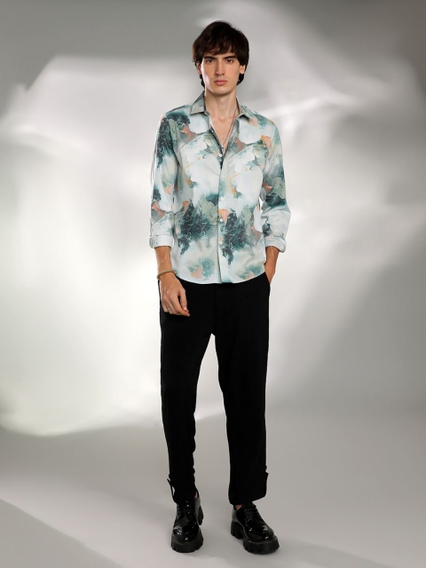 Campus Sutra Men Comfort Spread Collar Abstract Printed Casual Shirt - Image 6