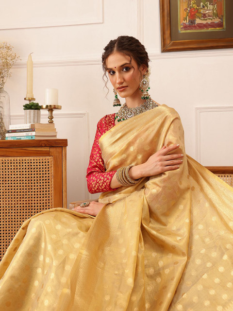 Silk Land Woven Design Zari Tissue Kanjeevaram Saree