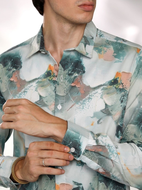 Campus Sutra Men Comfort Spread Collar Abstract Printed Casual Shirt - Image 2