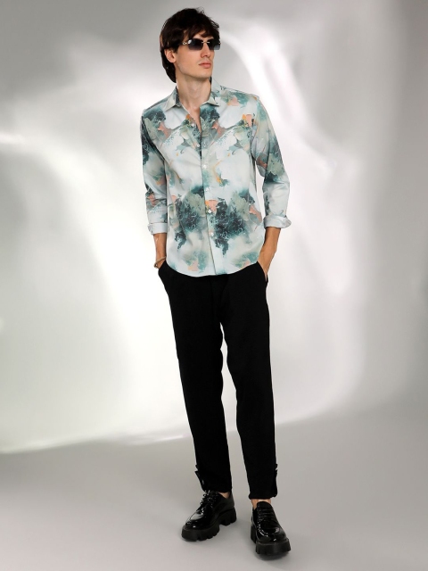 Campus Sutra Men Comfort Spread Collar Abstract Printed Casual Shirt - Image 7