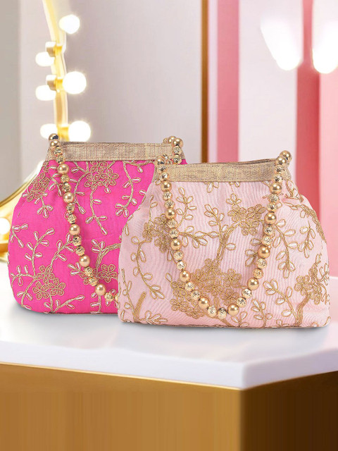 Kuber Industries Set Of 2 Embroidered Potli Clutches