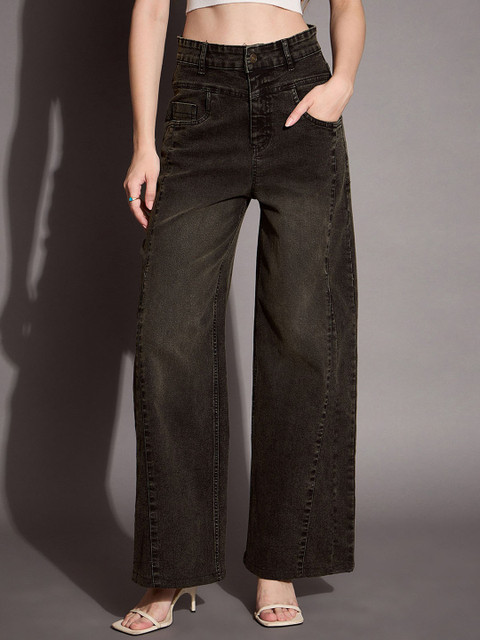 SASSAFRAS BASICS Women Comfort Straight Fit High-Rise Stretchable Jeans