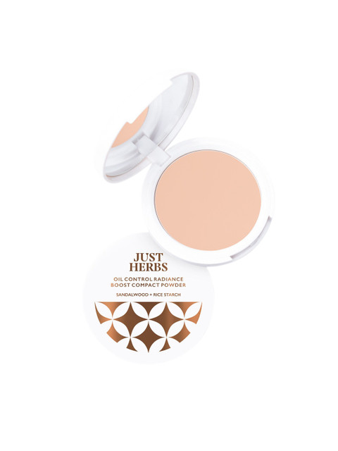Just Herbs Oil Control Radiance Boost Compact Powder With Sandalwood 9gm Porcelain 01