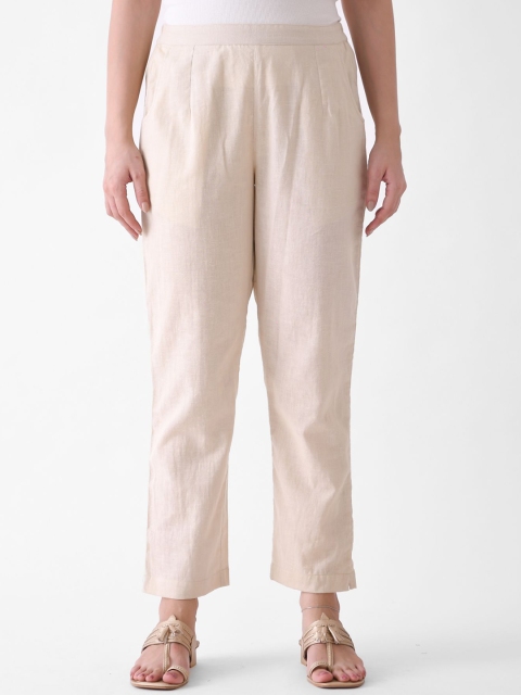 Rustorange Women Pure Cotton Mid-Rise Trouser