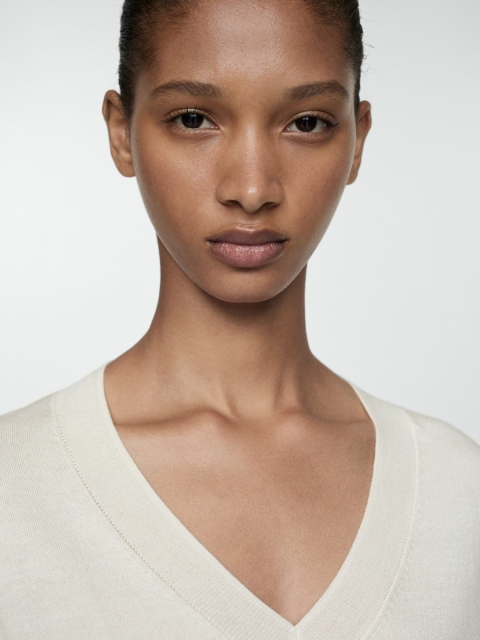 MANGO Knitted V-Neck Pullover - Image 2