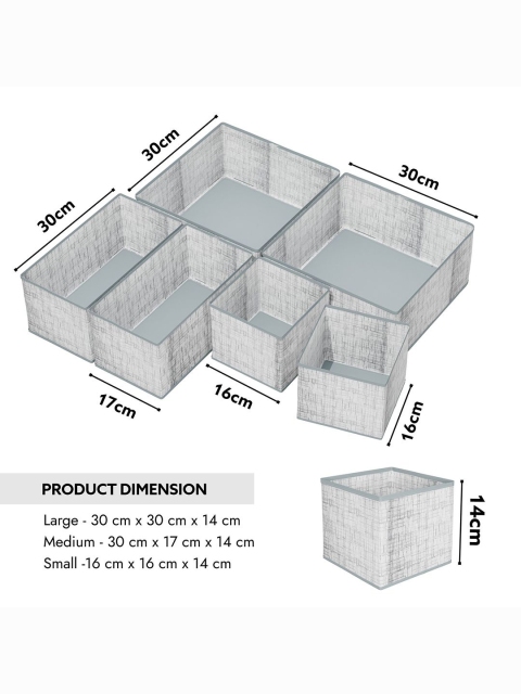 Kuber Industries 6 Pcs Foldable Drawer Wardrobe Organizer Clothes Storage Box Stationary - Image 6