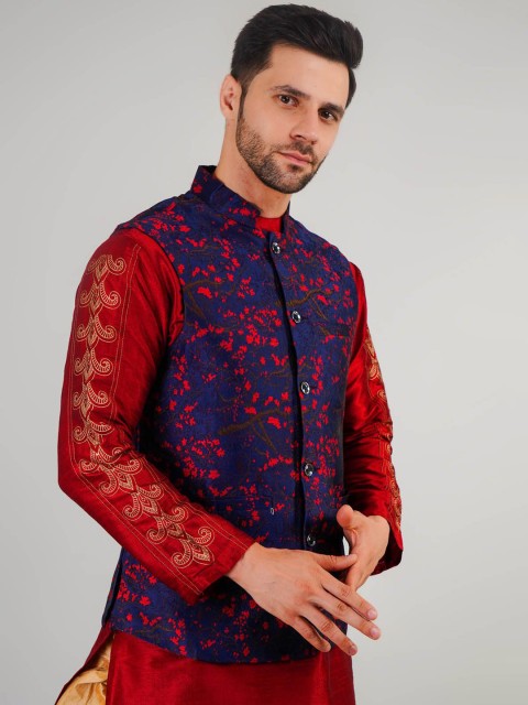Valencia Fashion Woven Design Nehru Jacket - Image 3