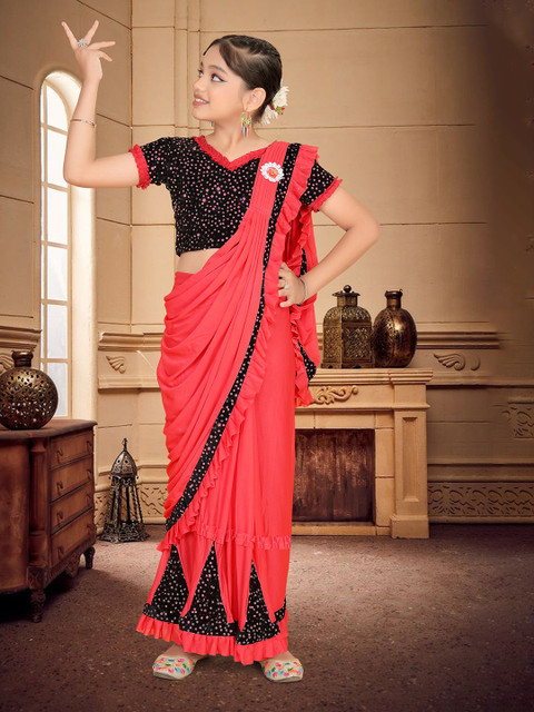 HARPITA Women Solid Sequinned Ready to Wear Saree