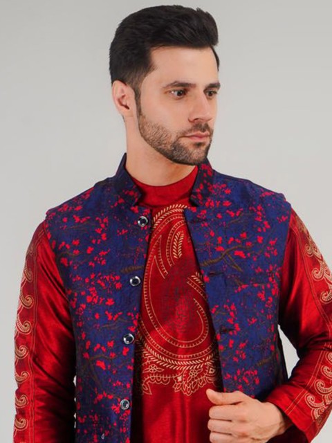 Valencia Fashion Woven Design Nehru Jacket - Image 2