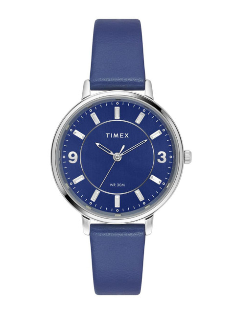 Timex Women Brass Dial & Leather Straps Analogue Watch TWEL15818