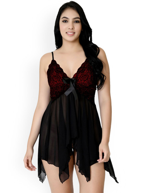 chia fashions Shoulder Straps Net Baby Doll