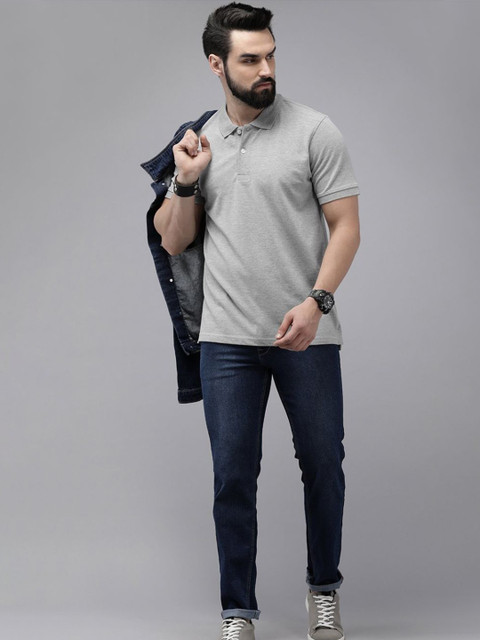 The Roadster Lifestyle Co. Men Solid Polo Collar Cotton T-Shirt