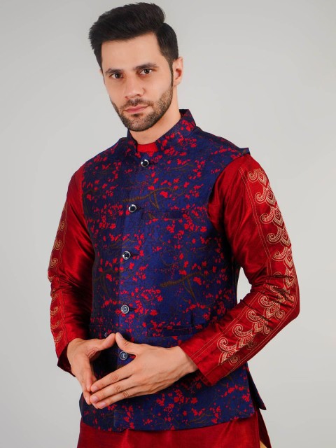 Valencia Fashion Woven Design Nehru Jacket - Image 4